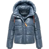 MARIKOO dam quiltad vinterjacka Skyraa med huva & glansig design