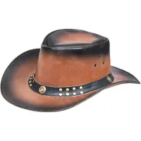Infinity Leather Australiensisk rök västerländsk stil cowboy outback äkta läder aussie bush-hatt