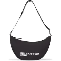 Karl lagerfeld JEANS Axelremsväska 'Essential' svart / vit