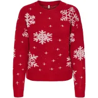 ONLY Tröja 'ONLXmas' röd / vit