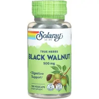 Solaray True Herbs, Svart valnöt, 500 mg, 100 vegetabiliska kapslar
