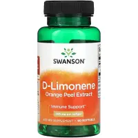 Swanson Health D-Limonen, Apelsinskalextrakt, 250 mg, 60 mjuka kapslar