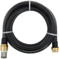 vidaXL Sugslang med kopplingar mässing svart 1,1" 7 m PVC