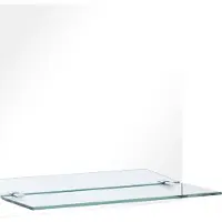 vidaXL Väggspegel med hylla 50x50 cm härdat glas