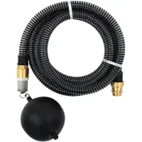 vidaXL Sugslang med kopplingar mässing svart 1,1" 4 m PVC