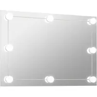 vidaXL Väggspegel utan ram LED-belysning rektangulär