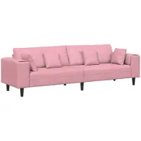 vidaXL Soffa Rosa 250 x 77 x 76 cm Sammet
