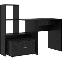 vidaXL Skrivbord Svart Ek 131,5 x 50 x 106,5 cm Konstruerat trä