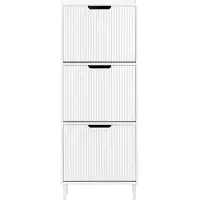 SoBuy Skoskåp 3 fack, vit 50x130x19 cm