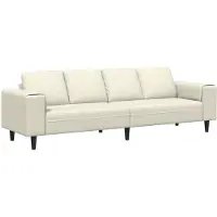 vidaXL Vardagsrumsoffa Kräm 250 x 77 x 76 cm