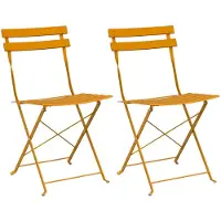 vidaXL Fällstol för trädgård 2 pcs Senapsgul 42 x 46 x 82 cm Metall