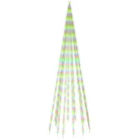 vidaXL Julgran På Flaggstång Färgglada 732 Leds 500 Cm