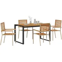 vidaXL Trädgårdsmöbelset 5 pcs Beige och brun konstrotting