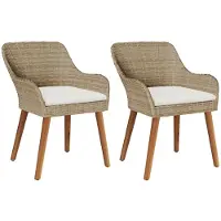 vidaXL Trädgårdsstol 2 st Beige 62,5 x 55 x 82 cm polyrotting 42006215