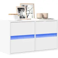 vidaXL Väggmonterad TV-skåp med LED, vit, 80x31x45 cm