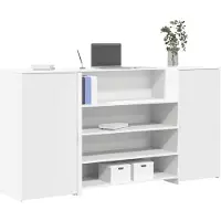 vidaXL Receptionsdisk vit 200x50x103,5 cm konstruerat trä