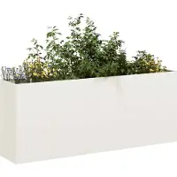 vidaXL Planteringskärl vit 200x40x80 cm kallvalsat stål