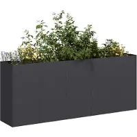 vidaXL Planteringskärl svart 200x40x80 cm kallvalsat stål