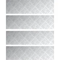vidaXL Trappsteg Rektangulär 4 pcs Silver 70 x 20 cm Aluminium