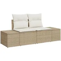 vidaXL Trädgårdsoffset 6 pcs Beige och vit