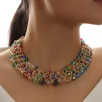 Nakahara Etniska Glasögon Blandad Choker Halsband Kvinnor Flerlager Smyckestillbehör flerfärgad