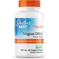 Doctors Best , Vegan DHA från Alga med Life's DHA, 200 mg, 60 Veggie Softgels