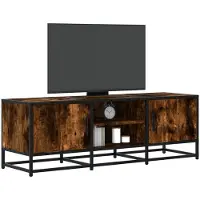 vidaXL Tv-bänk rökfärgad ek 120x35x41 cm konstruerat trä och metall