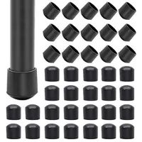 Mtp Products 16 mm Runda Golvskyddsdynor PVC Möbelbenskydd Halkfria Stolsbenskydd Minska Buller Bordsfotskydd - 40 St. - Svart