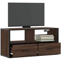 vidaXL Tv-bänk brun ek 80x31x39,5 cm konstruerat trä och metall