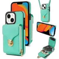 Mtp Products iPhone 15 Plus Allt-i-ett-skal med plånbok och rem - Mynta