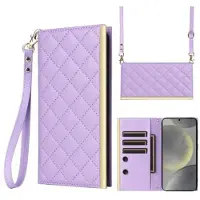 Mtp Products Samsung Galaxy S24+ Lyxigt Quiltat Plånboksfodral - Lila