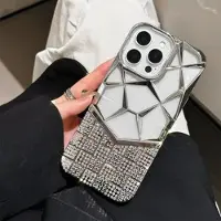 Mtp Products iPhone 16 Pro Max Rhinestone Geometriskt diamantmönster skal - Silver