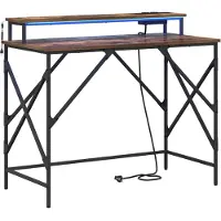 vidaXL Skrivbord med hylla Rökt ek 100 x 50 x 86,5 cm Konstruerat trä
