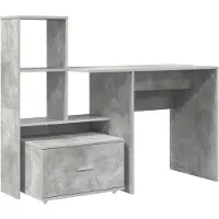 vidaXL Skrivbord Betonggrå 131,5 x 50 x 106,5 cm Konstruerat trä
