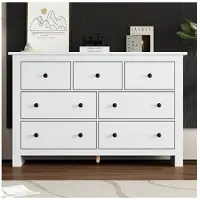 MUVOE Matsalsmöbel - Vit skänk - 7 lådor - Modern design - Multifunktionell