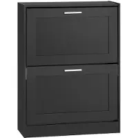 SoBuy Skoskåp 2 fack Svart 60x80x25 cm