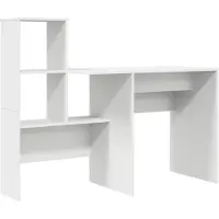 vidaXL Skrivbord med låda Vit 131,5 x 50 x 106,5 cm Konstruerat trä