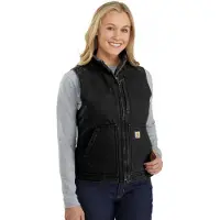 Carhartt Women's Sherpa Lined Mock Neck Vest Black