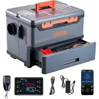 Vevor Dieselvärmare, 5-8KW DC 12V/24V, Allt-i-ett Bärbar Dieselluftvärmare med Bluetooth APP-kontroll, Fjärrkontroll och LCD-skärm, 5 L Bränsletank för Lastbilar, Skåpbilar, Husbilar, Campers och Gara