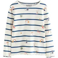 Next T-shirt ecru / marinblå / orange