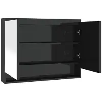 vidaXL Spegelskåp för badrum svart glänsande 80x15x60 cm MDF