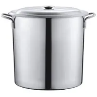 Magic Kitchen Rostfri Soppkastrull med Lock Stor Kommersiell Kokkastrull för Soppa Gryta L