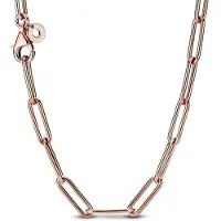 YIRAN Jewelry Original Långlänkad Kabel Me Länk Ormkedjemönster Cirkellås Halsband För Mode 925 Sterling Silver Pärlberlock Smycken 60cm gray
