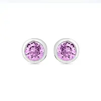 Luxenter essentiella örhängen i 925 sterling silver och ametist zirkonia med rhodium-ytbehandling