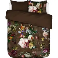 Essenza sängkläder - 200x220 cm - 100% bomullssatin bäddset - Fleur Chocolate sänglinne