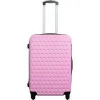 Borg Living Medium resväska - Rosa med hjärtan hardcase resväska - Exklusiv resväska med 4 hjul