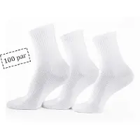 Home-tex Tennisstrumpor - 100 par vita tennisstrumpor med ribbkant - Str. 43-47 - Unisex
