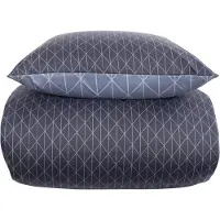 In Style Dubbelt påslakanset 240x220 cm - Microfiber - Vändbart blått harlekinmönster