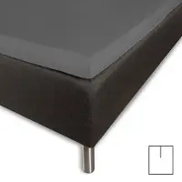Borås Cotten Overmadrasslaken med U-split 180x210 cm - 100% bomullssatin - Splitlängd 80 cm - Antracitgrått lakan för toppmadrass - Borås Cotton Cloud satinlakan