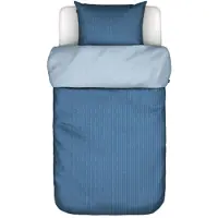 Marc o'polo Randiga sängkläder 140x200 cm - Toloma Blue - Sängkläder med 2 i 1 design - 100% bomullssatin -